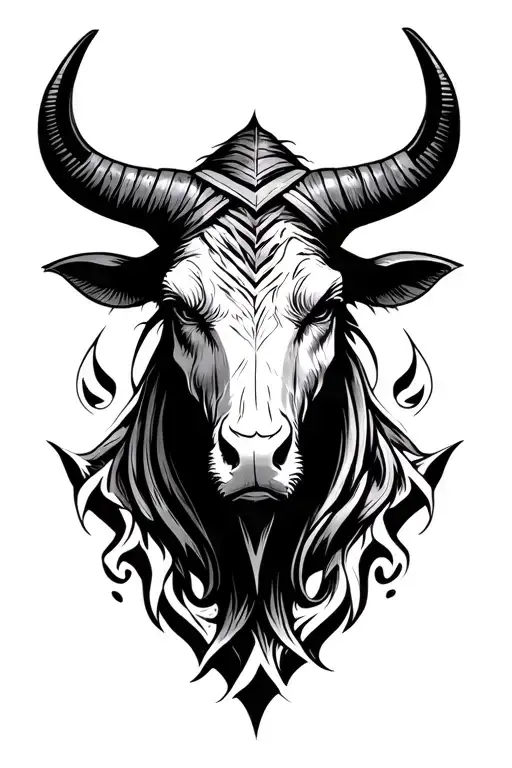 symbolic minotaur head tattoo design idea