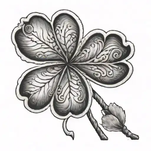 5 leaf clover tattoo inspired tattoo design idea