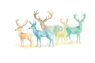 stag, deer and fox surrounded tattoo design idea