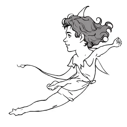 Peter Pan in profile tattoo design idea
