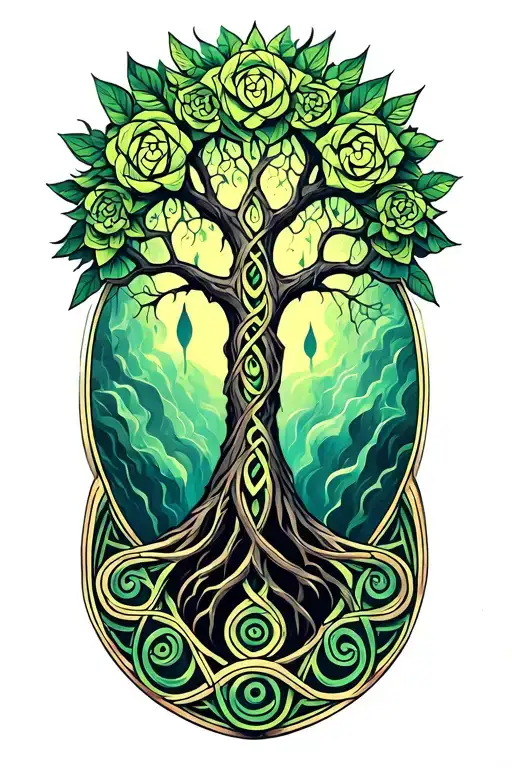 Celtic tree of life tattoo design idea