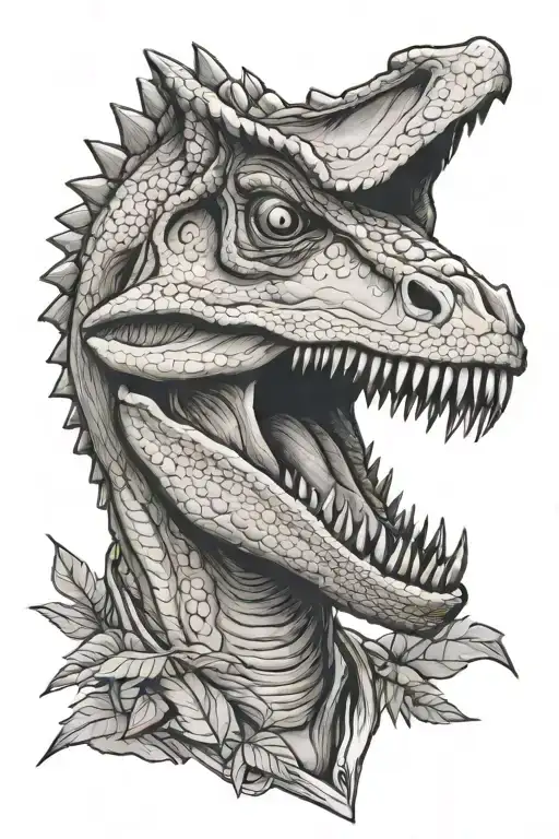 carnotaurus with glasses tattoo design idea