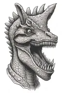 carnotaurus with glasses tattoo design idea