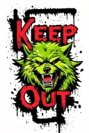 "Keep Out" werewolf tattoo design idea