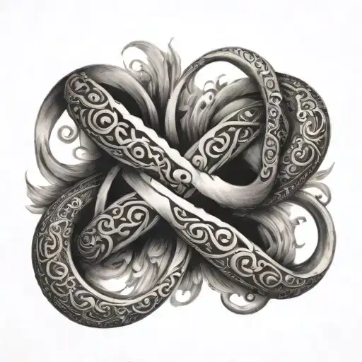 infinity symbol with names incorporated tattoo design idea