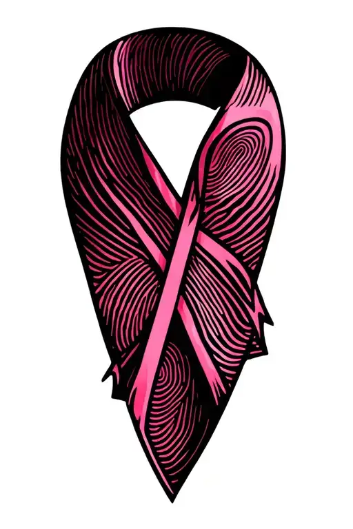 Alzheimer's awareness ribbon with finger print tattoo design idea
