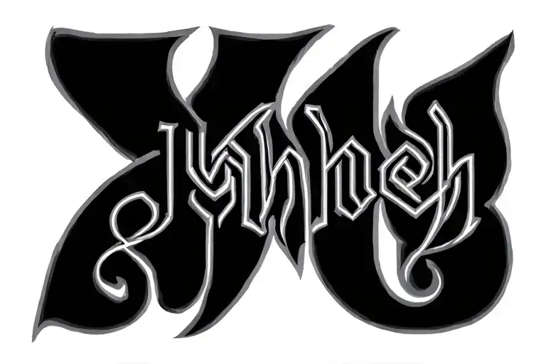 yahweh thigh tattoo letters tattoo design idea