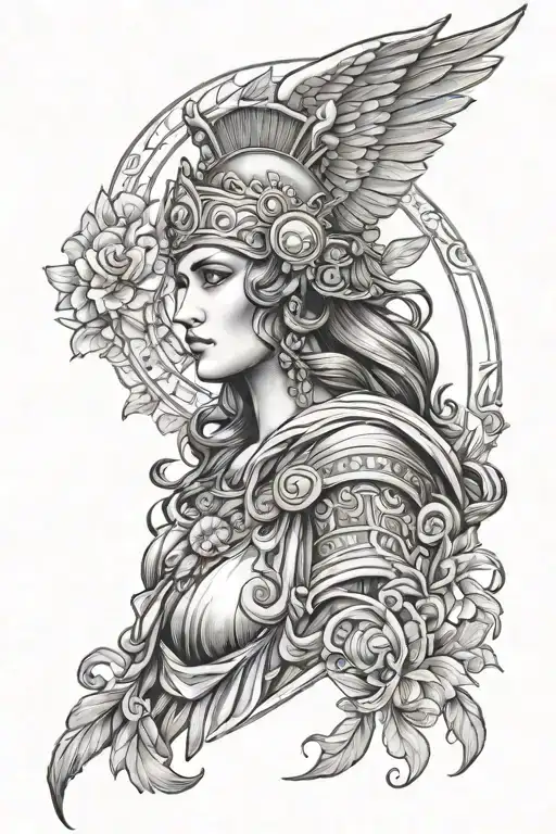athena greek goddess tattoo design idea