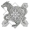 Elementa fire earth wind water tattoo design idea