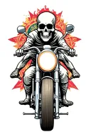 skeleton riding a motorcycle tattoo design idea