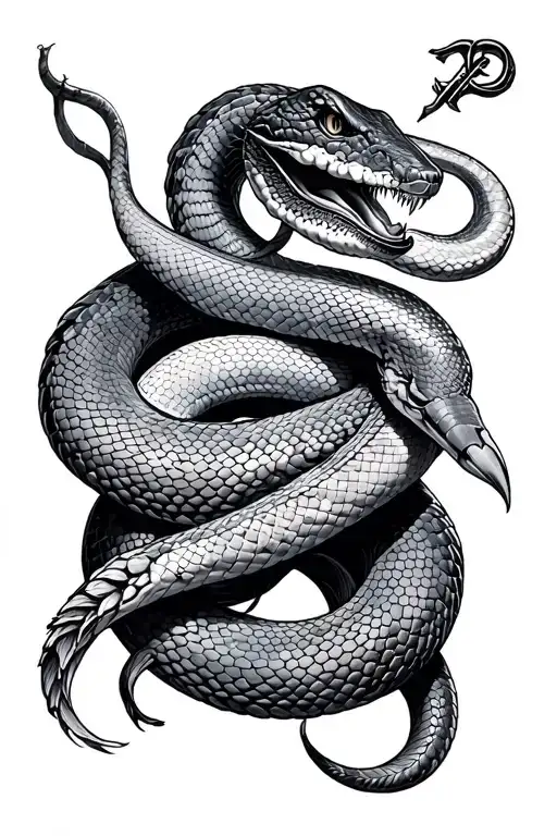 Join or die snake wrapped tattoo design idea