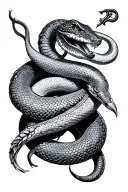 Join or die snake wrapped tattoo design idea