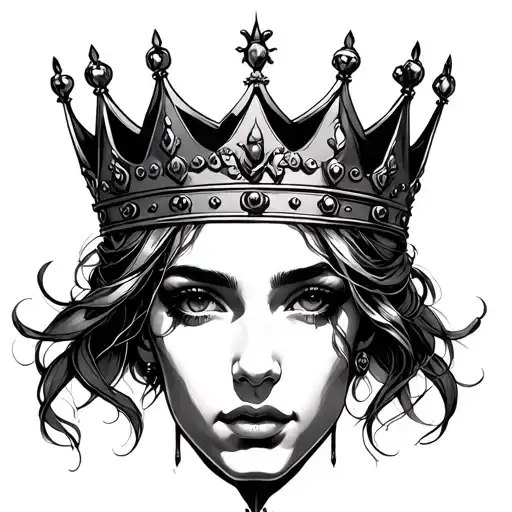 D With A Crown tattoo design idea