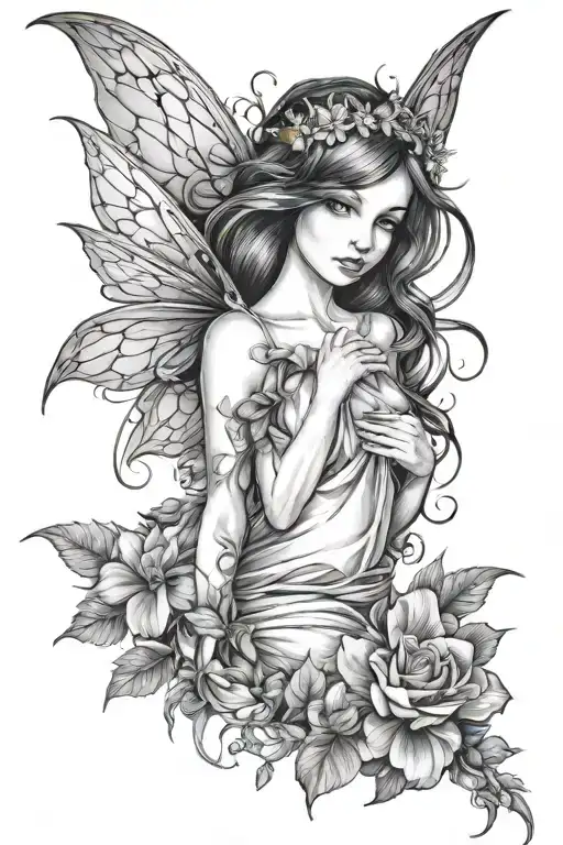 Fairy tattoo design idea