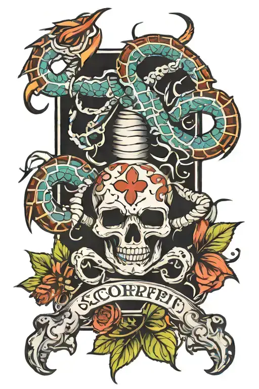 Scorpio + The Sin of Greed tattoo design idea