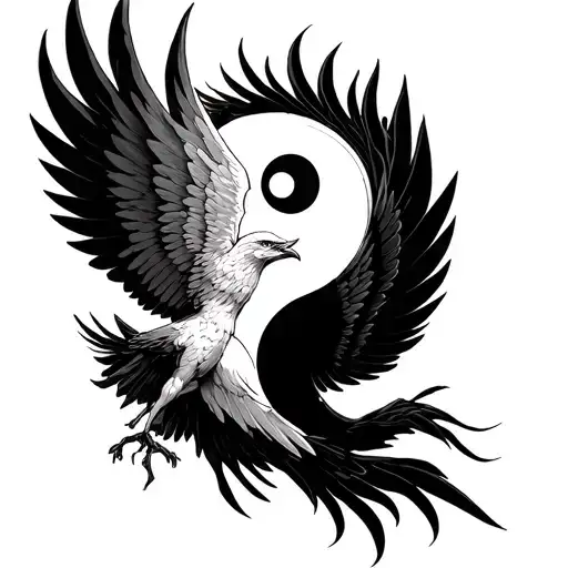 The fall of Icarus into the transition of a phoenix tattoo ideaAlmost yin and Yang with Icarus falling to 1 side and th tattoo design idea