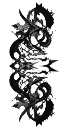 cyber sigilism gothic brutalism bold abstract dynamic modern neogothic tattoo design idea