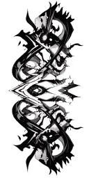 cyber sigilism gothic brutalism bold abstract dynamic modern neogothic tattoo design idea