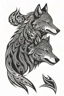 Tribal wolf tattoo design idea