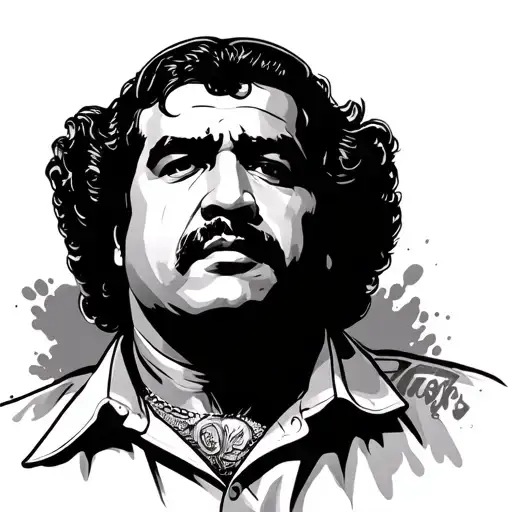 Pablo Escobar with Chicano style tattoo tattoo design idea