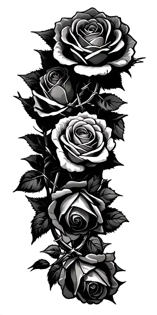 barbed wire and roses entwined tattoo design idea