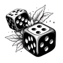dice rolling tattoo design idea