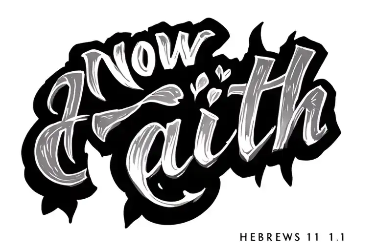 Hebrews 11:1 Now Faith tattoo design idea