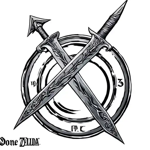 Legend of Zelda skyward sword  with One piece anime logo next to it halo 3 image next to it  tattoo design idea