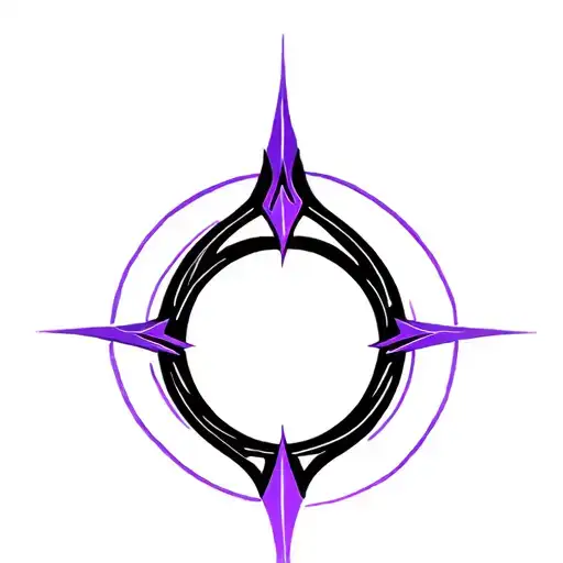 Irden sign from the game Witcher. The sign of black itself, around it, a purple pattern symbolizing the effect of the Hypnosis sign. tattoo design idea