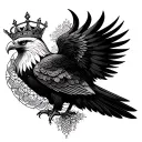 polish eagle with crown with mandala and geometeric pattern tattoo design idea