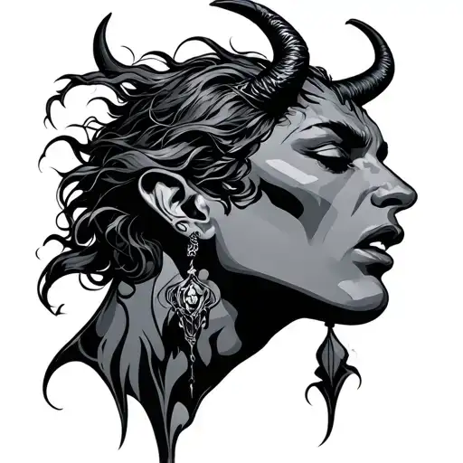 Devil Whispering In Ear tattoo design idea