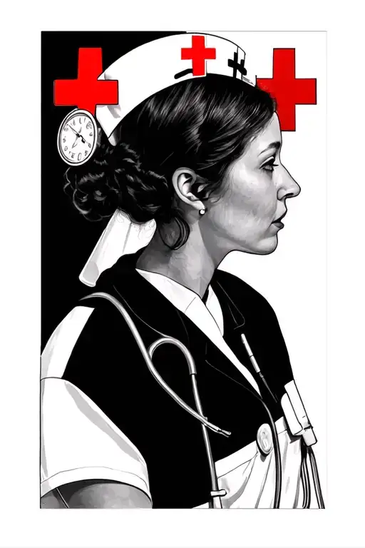 Nurse and German Red Cross tattoo design idea