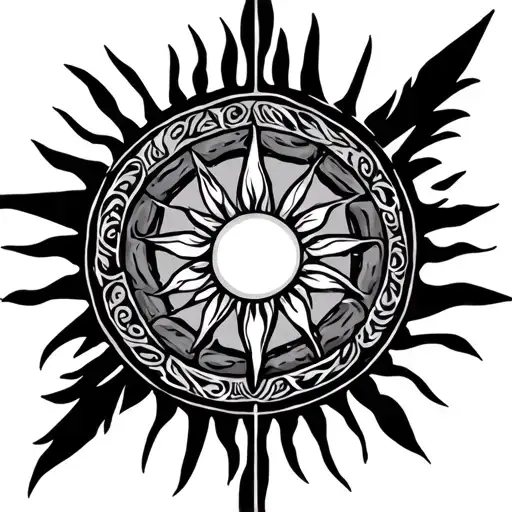 Blackfoot medicine wheel with the sun tattoo design idea