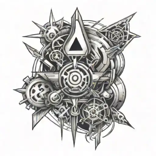 cyber sigilism tattoo tattoo design idea