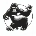 silverback gorilla peace sign tattoo design idea