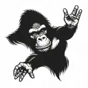 silverback gorilla peace sign tattoo design idea