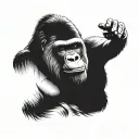 silverback gorilla peace sign tattoo design idea