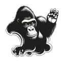 silverback gorilla peace sign tattoo design idea