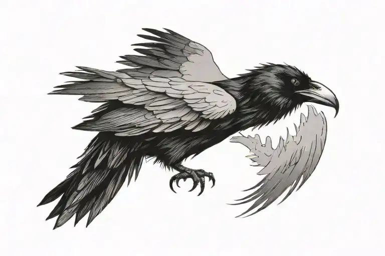 minimalist raven collar bone piece tattoo design idea