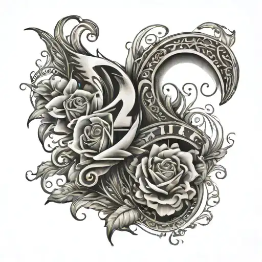 224 number with a letter of ADI  tattoo design idea