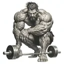 A warrior lifting weights tattoo design idea