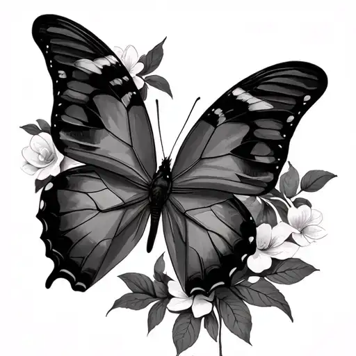 Neo Traditional Butterfly tattoo design idea
