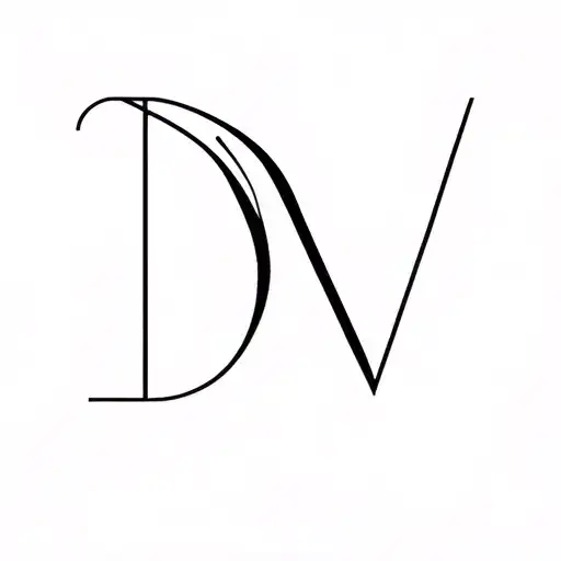 2 leters DV initials tattoo design idea