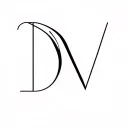 2 leters DV initials tattoo design idea