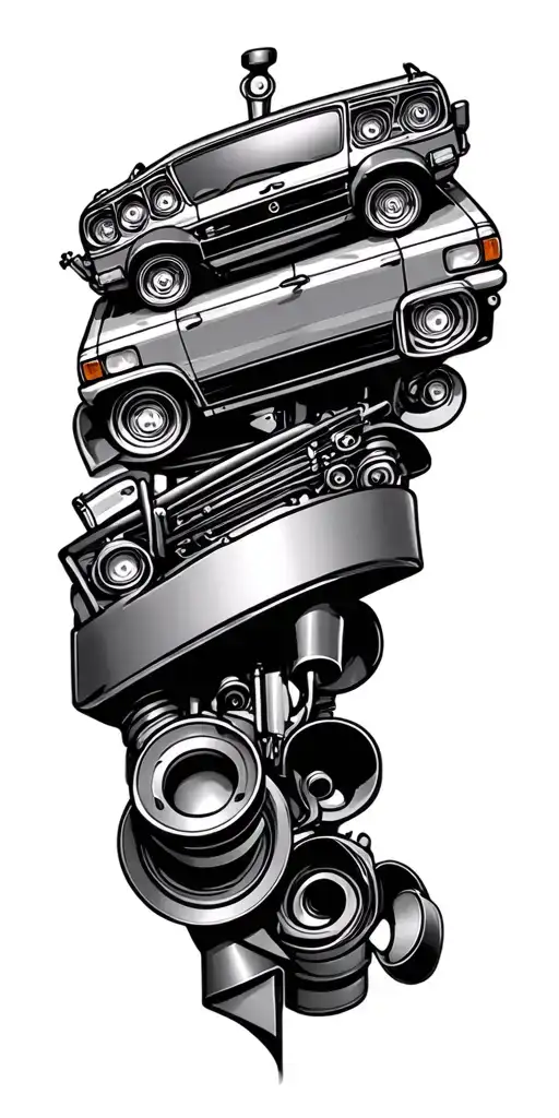 Car Parts tattoo design idea