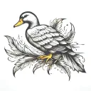 duck feather tattoo design idea