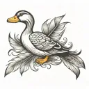 duck feather tattoo design idea