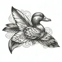 duck feather tattoo design idea