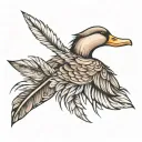 duck feather tattoo design idea