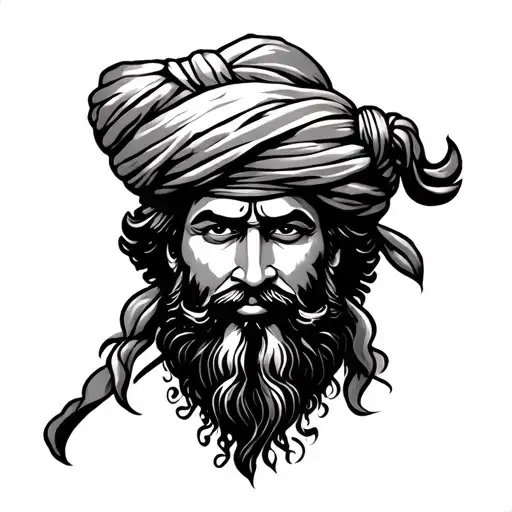 baba deep singh with anandpur sahib and khanda and punjabi writing str ke adeen hai in my full forearm tattoo design idea